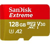SanDisk 128GB Extreme microSD UHS I Card for 4K Video on Smartphones, Action Cams & Drones 190MB/s Read, 90MB/s Write SDSQXAA 128G GN6MN, Red/Gold