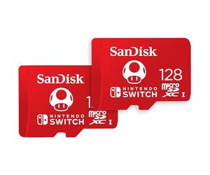 SANDISK 128GB microSD Card, Super Mario Super Mushroom Edition, 2-Pack