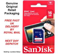 Sandisk 16Gb Standard SD SDHC Memory Card - Class 4 High Speed SD Card