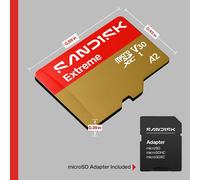 SANDISK Extreme microSD Card + SD Adapter 256GB, Up to 245MB/s Read Speeds | UHS-I, V30, 5K & 4K UHD, U3, C10, A2, Up to 170MB/s Write, Memory card for Action Cams+Drones, Android Devices, Consoles
