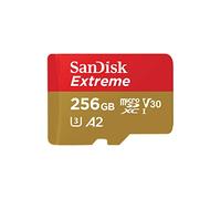 SanDisk 256GB Extreme microSDXC card +SD adapter, microSD card for smartphones, action cameras, drones, V30, up to 190 MB/s, SanDisk QuickFlow Technology, RescuePro Deluxe, UHS-I, 4k, V30, A2, C10, U3