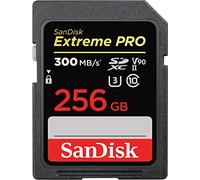 SanDisk 256GB Extreme PRO SDXC card, SD Card, V90 Memory Card, 8K, 4K and Full HD Video, up to 300 MB/s, Shock, Temperature, Water and X-Ray Proof, UHS-II, Class 10, U3,