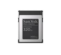 SanDisk 320GB PRO-CINEMA Cfexpress Type B, up to 1500 MB/s write, up to 1700 MB/s read speeds, Flawless 8K video capture