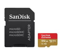 SanDisk 512GB Extreme micro SDXC card +SD adapter, V30 UHS-I U3 A2