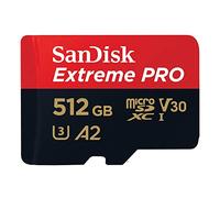 SanDisk 512GB Extreme PRO microSDXC card + RescuePro Deluxe, up to 200 MB/s, with A2 App Performance, for smartphones, action cameras or drones UHS-I Class 10 U3 V30, Black