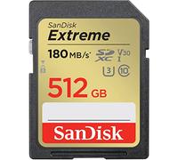 SanDisk Extreme SDXC card 180MBs UHSI U3 V30 512GB