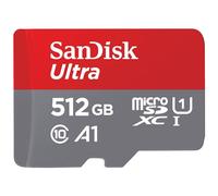 SanDisk 512GB Ultra microSDXC card + SD adapter up to 150 MB/s with A1 App Performance UHS-I Class 10 U1