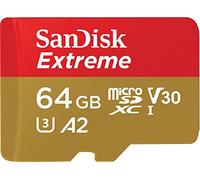 SanDisk 64GB Extreme microSDXC card for Action Cams and Drones + SD adapter + RescuePRO Deluxe, up to 170 MB/s, with A2 App Performance, UHS-I , Class 10, U3, V30