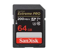 SanDisk 64GB Extreme PRO SDXC card, SD Card, V30 Memory Card, 4K UHD, up to 200 MB/s, SanDisk QuickFlow Technology, RescuePro Deluxe Data Recovery Software, UHS-I, Class 10, U3, V30