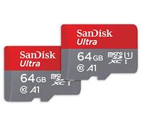 SANDISK 64GB Ultra microSD Card + Adapter, Up to 140MB/s Read Speeds 2-Pack