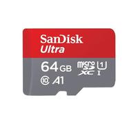 SanDisk 64GB Ultra microSDXC card + SD adapter up to 120 MB/s with A1 App Performance UHS-I Class 10 U1