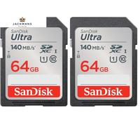 SanDisk 64GB Ultra SDXC card up to 140 MB/s with A1 (Pack of 2), Black
