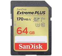 SANDISK - CARDS EXTREME PLUS 64GB SDHC MEMORY CARD 170MB/S 80MB/S UHS-I CLASS