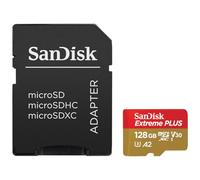 SanDisk Extreme Plus Micro SDXC Micro SD Memory Card Class 10 UHD-1 U3 V30 200MB/s with Full Size SD Card Adapter - 128GB