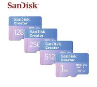 SanDisk Creator micro SDXC Speed Up To 190MB/S U3 V30 A2 130MB/S Write speed Memory Card 4K Video 128GB 256GB 512GB 1TB