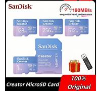 SanDisk Creator MicroSDXC CARD 128GB V30 A2 Memory Card 256GB 512GB 1TB Micro SD Card Max 190Mb/s TF Card for 4K drone GOPR