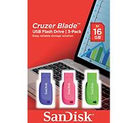 SanDisk Cruzer Blade Flash Drive 16 GB Assorted Pack of 3