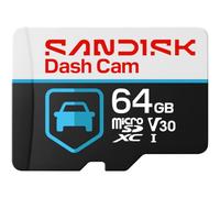 SANDISK Dash Cam microSD 64GB, Up to 100 MB/s Read, High-Endurance Card | V30, 4K UHD, C10, U3, Up to 40 MB/s Write, Up to 5,000 Hours of Continuous Recording, Supports Continuous Loop Recording
