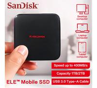 SanDisk ELE Portable Solid State Drive USB 3.0 Type-A PSSD with Type-C adapter Max 400Mb/s Hard Drive 1TB 2TB SSD for Phone PC Phone PSSD