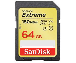 Sandisk Exrteme 64 GB memory card SDXC Class 10 UHS-I