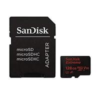 SanDisk Extreme 128GB microSDXC Memory Card + SD Adapter up to 100MB/s, Class 10, U3, V30, A1