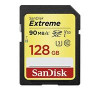 SanDisk Extreme 128GB SDXC Memory Card up to 90MB/s, Class 10, U3, V30