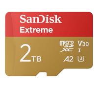 SanDisk Extreme 2 TB microSDXC + SD Adapter - 240 MB/s, A2, UHS-I, U3, V30, 4K/5K, RescuePRO Deluxe, New