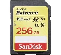 SanDisk Extreme 256 GB SDXC Memory Card, Up to 150 MB/s, Class 10, U3, V30