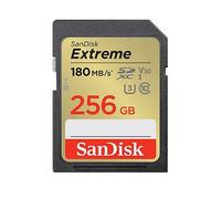 Sandisk Extreme 256Gb Sdxc Memory Card + 1 Year Rescuepro Deluxe Up To 180Mb/S & 130Mb/S Read/Write Speeds, Uhs-I, Class 10, U3, V30 One Colour