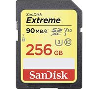 SanDisk Extreme 256GB SDXC Memory Card up to 90MB/s, Class 10, U3, V30