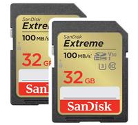 SanDisk 32GB Extreme SDHC cards (2-pack) + RescuePRO Deluxe, up to 100MB/s, UHS-I, Class 10, U3, V30