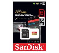 SanDisk Extreme 64 GB microSDXC memory card + SD adapter up to 100 MB / s, Gold / Red, Class 10, U3, V30, A2