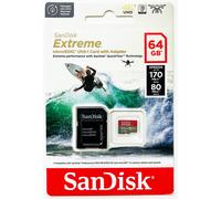SanDisk Extreme 64GB microSDXC A2 170MB/s - Mobile Gaming / Nintendo Switch / 4K