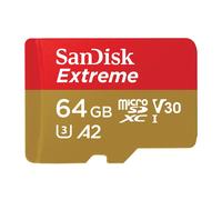 SanDisk 64GB Extreme microSDXC card for Action Cams and Drones + SD adapter + RescuePRO Deluxe, up to 170 MB/s, with A2 App Performance, UHS-I , Class 10, U3, V30