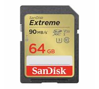 SanDisk Extreme 64GB SDXC Memory Card up to 90MB/s, Class 10, U3, V30