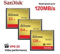 SanDisk Extreme CompactFlash Memory Card UDMA-7 VPG 20 CF Card 32GB 64GB 128GB Max 120Mb/s Camera Card for Nikon Canon