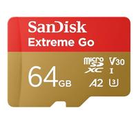 SANDISK Extreme Go micro SDXC card 64GB + SD adapter (For Android Devices, Gaming Consoles, Drones, Action Cams, UHS-I, up to 200 MB/s, V30, 5K, 4K, UHD, Rescue PRO, Class 10, U3) For Amazon