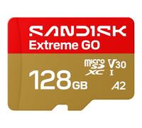 SANDISK Extreme GO microSDXC UHS-I Card 128GB 5K 4K UHD Video Read 240MB/s Write 120MB/s A2 U3 V30 High Speed for Android, Action Camera and Games
