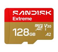 SANDISK Extreme microSD Card + Adapter 128GB, Up to 245MB/s Read Speeds | UHS-I, V30, 5K & 4K UHD, U3, C10, A2, Up to 120MB/s Write, Memory card for Action Cams+Drones, Android Devices, Consoles