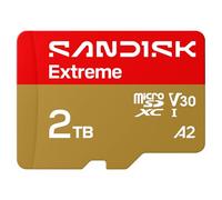SANDISK Extreme microSDXC Card 2TB + SD adapter (For Smartphones, Action Cams, Drones, Speeds up to 240 MB/s, 4K UHD, A2, RescuePRO Deluxe, UHS-I, U3, V30
