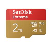 SanDisk Extreme microSDXC Card + SD adapter 2TB (For Smartphones, Action Cams, Drones, Speeds up to 240 MB/s, 4K UHD) A2, RescuePRO Deluxe, UHS-I, U3, V30