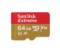 SanDisk Extreme microSDXC Memory Card + SD Adapter up to 100MB/s, Class 10, U3, V30 A1, FFP - 64GB