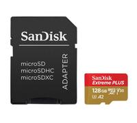 SanDisk Extreme Plus Micro SDXC Micro SD Memory Card Class 10 UHD-1 U3 V30 200MB/s with Full Size SD Card Adapter - 128GB