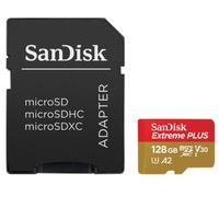 SanDisk Extreme Plus Micro SDXC Micro SD Memory Card Class 10 UHD-1 U3 V30 200MB/s with Full Size SD Card Adapter - 128GB