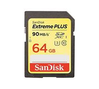 SanDisk Extreme PLUS 64 GB SDXC Class 10 Memory Card up to 90 Mbps with U3 Ratings