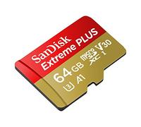 SanDisk Extreme PLUS 64GB microSDXC Memory Card + SD Adapter up to 100MB/s, Class 10, U3, V30, A1