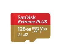 SanDisk Extreme PLUS - Flash memory card (microSDXC to SD adapter included) - 128 GB - A2 / Video Class V30 / UHS-I U3 /