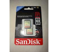 SANDISK Extreme Plus Ultra Performance Class 10 SDHC Memory Card 32 GB Twin Pack