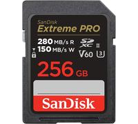 SanDisk Extreme PRO 256GB SDXC Card - UHS-II V60, 280MB/s, 6K/4K UHD, C10 U3, Durable & Shockproof