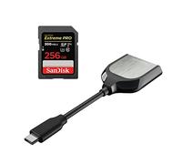 SanDisk Extreme PRO 256GB UHS-II SDXC card with the SanDisk USB Type-C Reader for SD UHS-I and UHS-II Cards